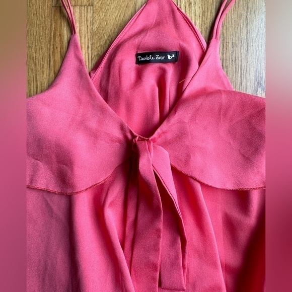 Double zero brand front bow strap mini dress light pink size small - Picture 5 of 5